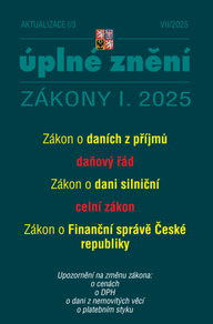 E-kniha Aktualizace I/3 / 2025 - o daních z příjmů, daňový řád