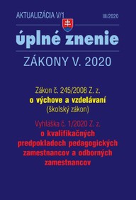 E-kniha Aktualizácia V/1 2020  - Zákon o výchove a vzdelávaní - Školský zákon