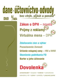 E-kniha Dane, účtovníctvo, odvody bez chýb, pokút a penále č. 9 / 2024 - Zákon o DPH – novela
