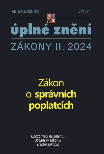E-kniha Aktualizace II/3 / 2024 - Zákon o správních poplatcích