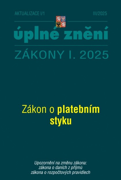 E-kniha Aktualizace I/1 / 2025 - Zákon o platebním styku