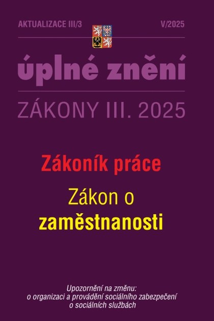 E-kniha Aktualizace III/3 / 2025 - Zákoník práce