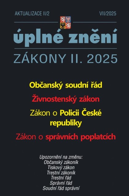 E-kniha Aktualizace II/2 / 2025 - Občanský soudní řád