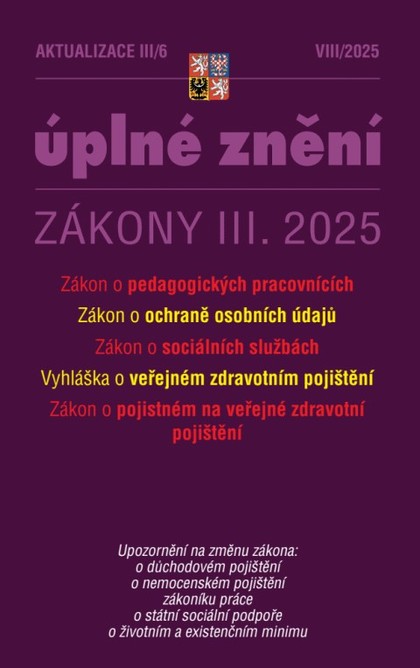 E-kniha Aktualizace III/6 / 2025 - o pedagogických pracovnících
