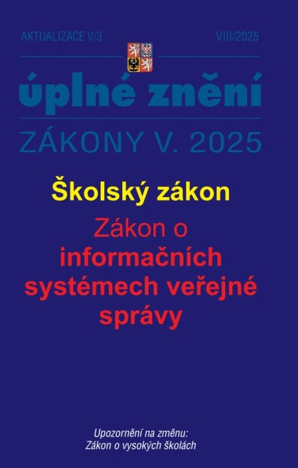E-kniha Aktualizace V/3 / 2025 - Školský zákon