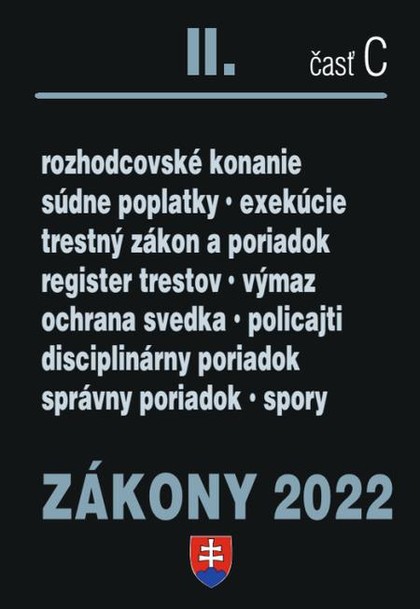 E-kniha Zákony 2022 II/C - Trestné právo, Exekučný poriadok, Správne právo