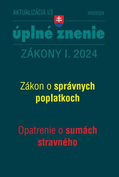 E-kniha Aktualizácia I/3 / 2024- daňové a účtovné zákony