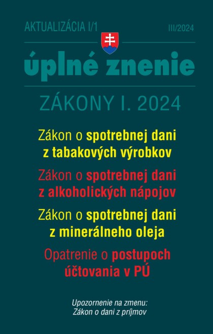 E-kniha Aktualizácia I/1 / 2024 - daňové a účtovné zákony