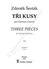 Zdeněk Šesták: Tři kusy pro klarinet a klavír - galerie 1