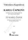 Vítězslava Kaprálová: Karlu Čapkovi (melodram na slova Vítězslava Nezvala) - galerie 1