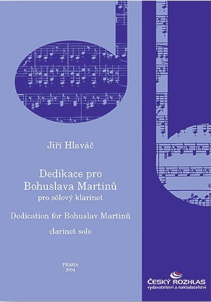 Noty Jiří Hlaváč: Dedikace pro Bohuslava Martinů